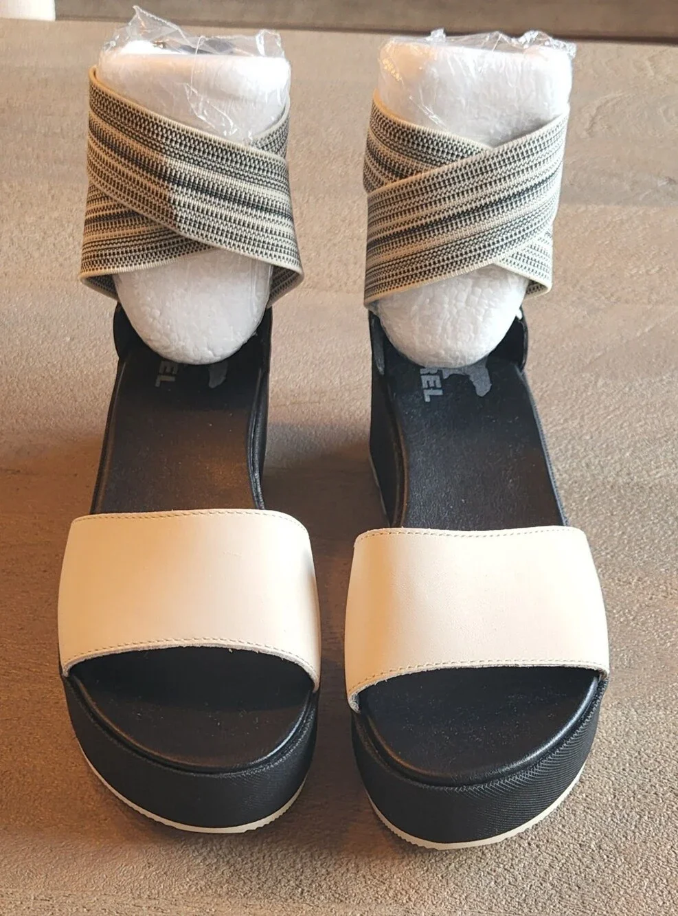 Sorel Women’s Cameron Leather Platform Ankle Strap Wedge Zip Sandal Size 7